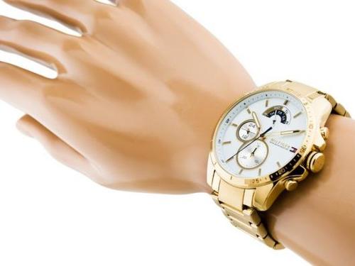  Shop Authentic Tommy Hilfiger Iconic Quartz White Dial Gold Steel Strap Watch for Men - 1791538 - Luxxuri