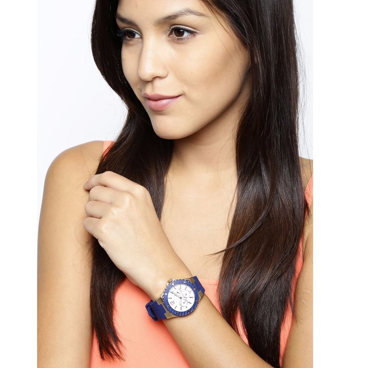  Shop Authentic Guess Overdrive White Dial Blue Rubber Strap Watch for Women - W0149L5 - Luxxuri