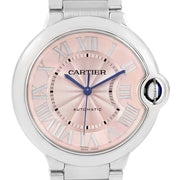  Shop Authentic Cartier Ballon Bleu De Cartier Pink Dial Silver Steel Strap Watch for Women - W6920041 - Luxxuri
