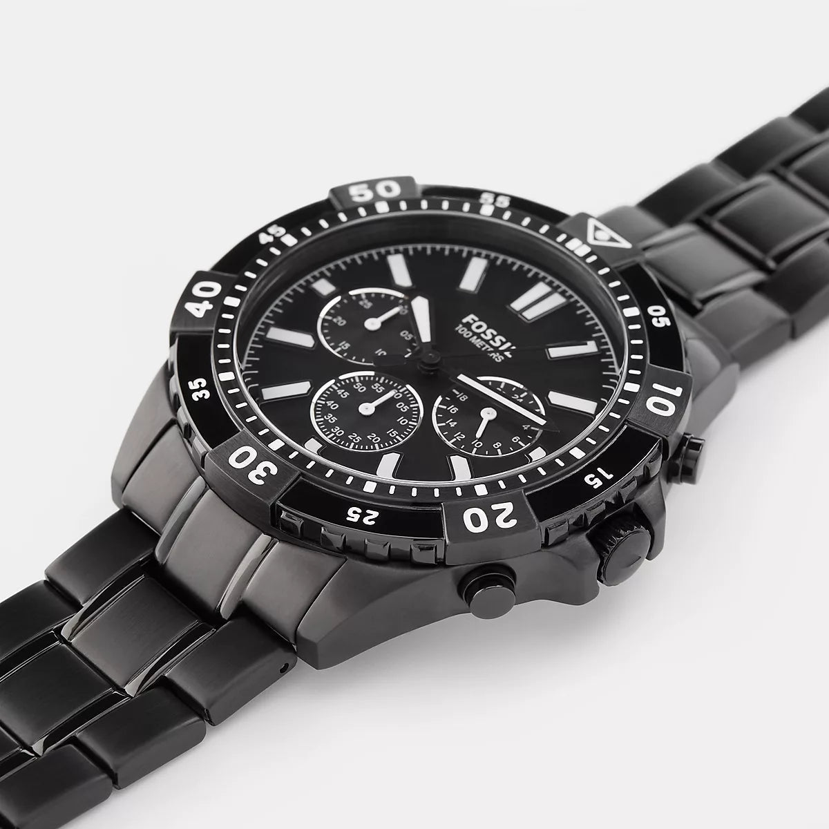  Shop Authentic Fossil Garrett Chronograph Black Dial Black Steel Strap Watch for Men - FS5773 - Luxxuri