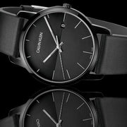  Shop Authentic Calvin Klein City Quartz Black Dial Black Leather Strap Watch for Men - K2G2G4C1 - Luxxuri