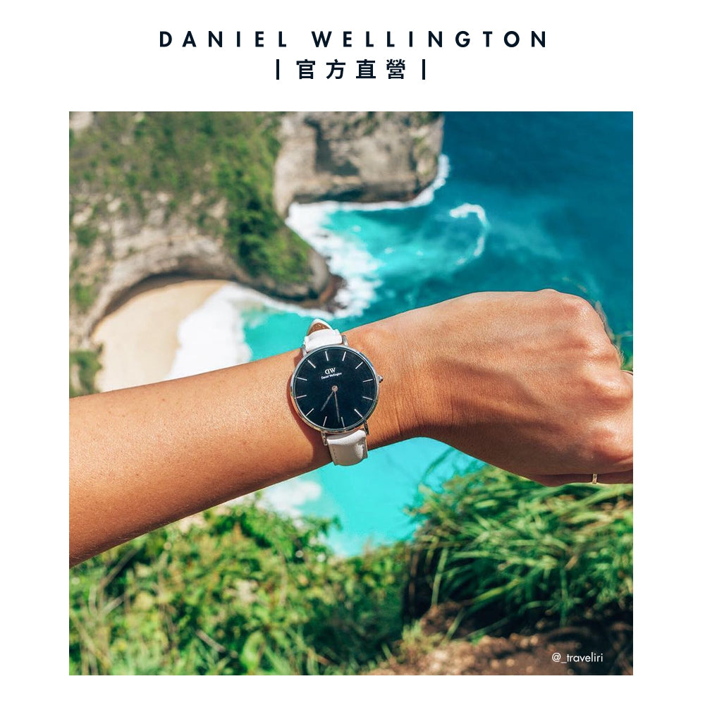  Shop Authentic Daniel Wellington Classic Petite Bondi Black Dial White Leather Strap Watch For Women - DW00100284 - Luxxuri