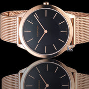  Shop Authentic Calvin Klein Minimal Black Dial Rose Gold Mesh Bracelet Watch for Men - K3M2162Y - Luxxuri