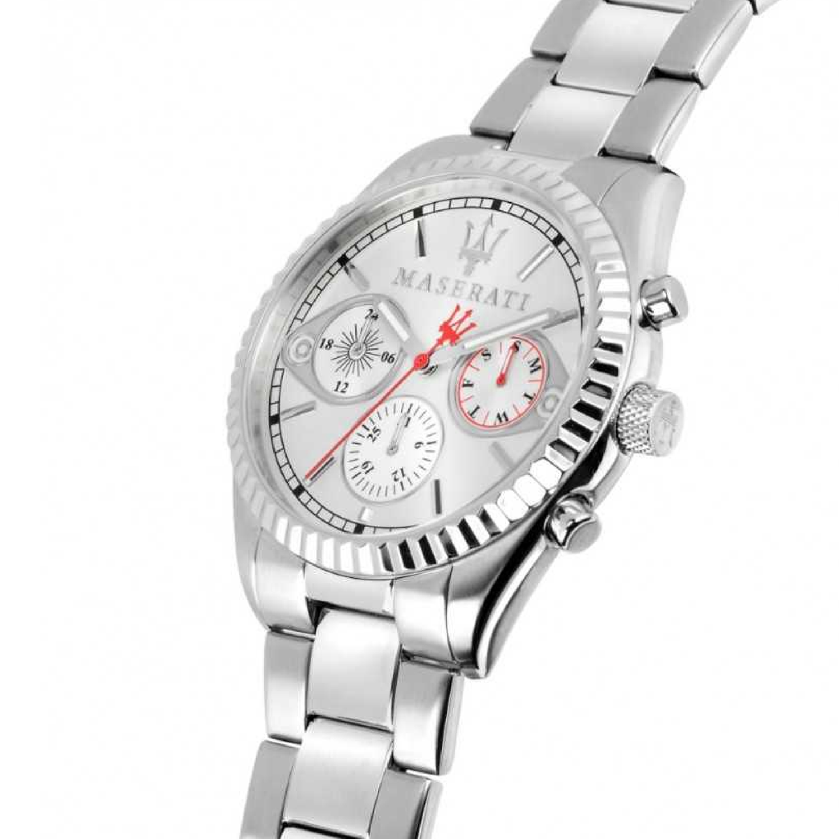  Shop Authentic Maserati Competizione Chronograph White Dial Silver Steel Strap Watch For Men - R8853100017 - Luxxuri