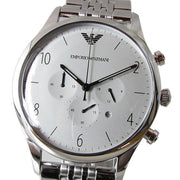  Shop Authentic Emporio Armani Classic Chronograph Silver Dial Silver Steel Strap Watch For Men - AR1879 - Luxxuri