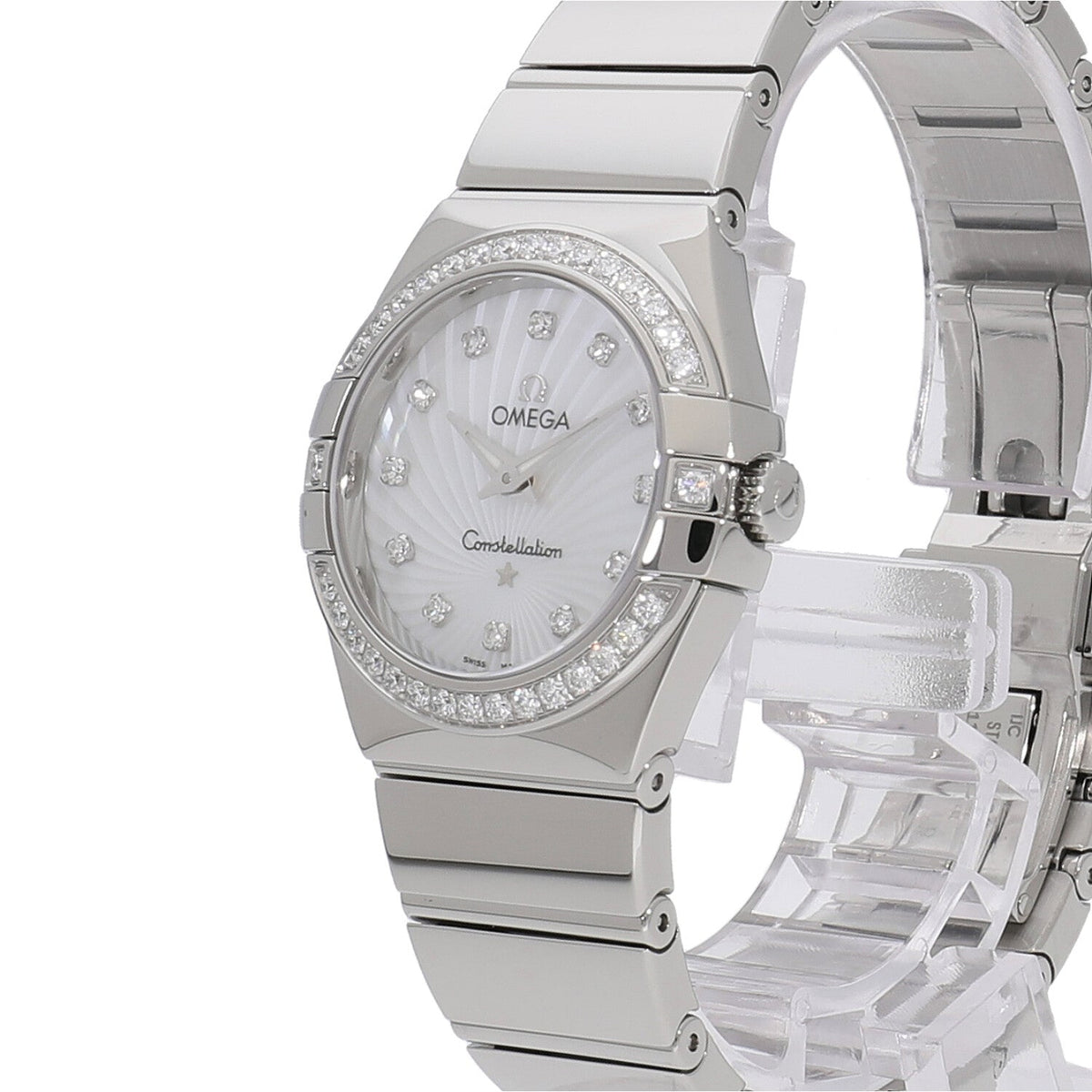  Shop Authentic Omega Constellation Quartz Diamonds Silver Dial Silver Steel Strap Watch for Women - 123.15.27.60.55.004 - Luxxuri