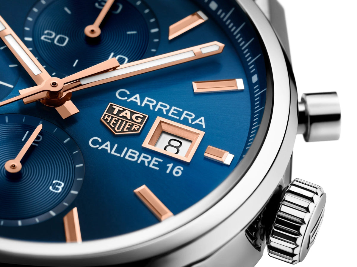  Shop Authentic Tag Heuer Carrera Automatic Chronograph Blue Dial Silver Steel Strap Watch for Men - CBK2115.BA0715 - Luxxuri