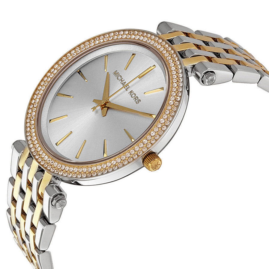  Shop Authentic Michael Kors Darci Silver Dial Two Tone Stainless Steel Strap Watch for Women - MK3215 - Luxxuri
