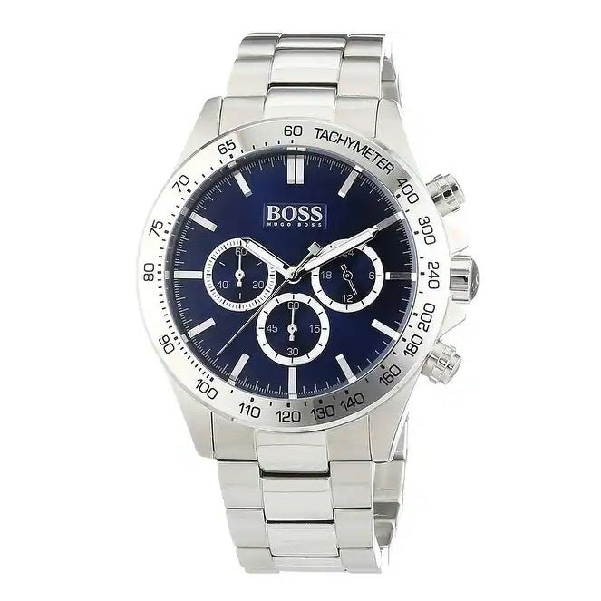  Shop Authentic Hugo Boss Ikon Blue Dial Silver Steel Strap Watch for Men - 1512963 - Luxxuri