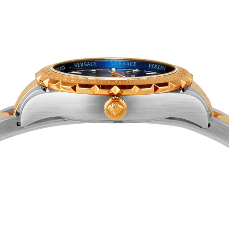  Shop Authentic Versace Hellenyium Blue Dial Two Tone Steel Strap Watch for Women - V12060017 - Luxxuri