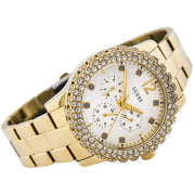  Shop Authentic Guess Dazzler Diamonds Silver Dial Gold Steel Strap Watch for Women - W0335L2 - Luxxuri