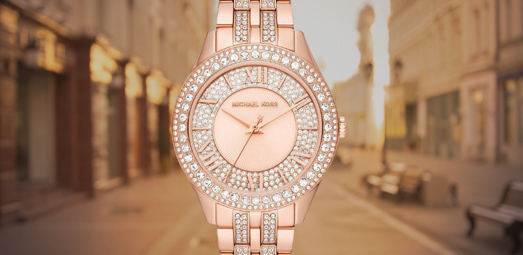  Shop Authentic Michael Kors Harlowe Rose Gold Dial Rose Gold Steel Strap Watch For Women - MK4710 - Luxxuri