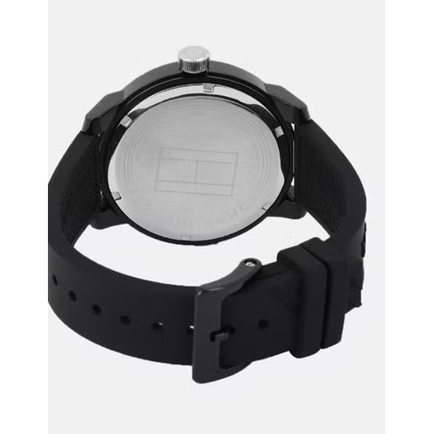  Shop Authentic Tommy Hilfiger Denim Quartz Black Dial Black Rubber Strap Watch for Men - 1791483 - Luxxuri