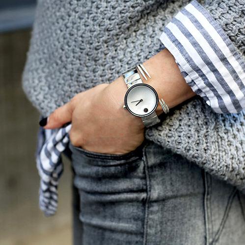  Shop Authentic Movado Edge Silver Dial Silver Steel Strap Watch for Women - 3680012 - Luxxuri