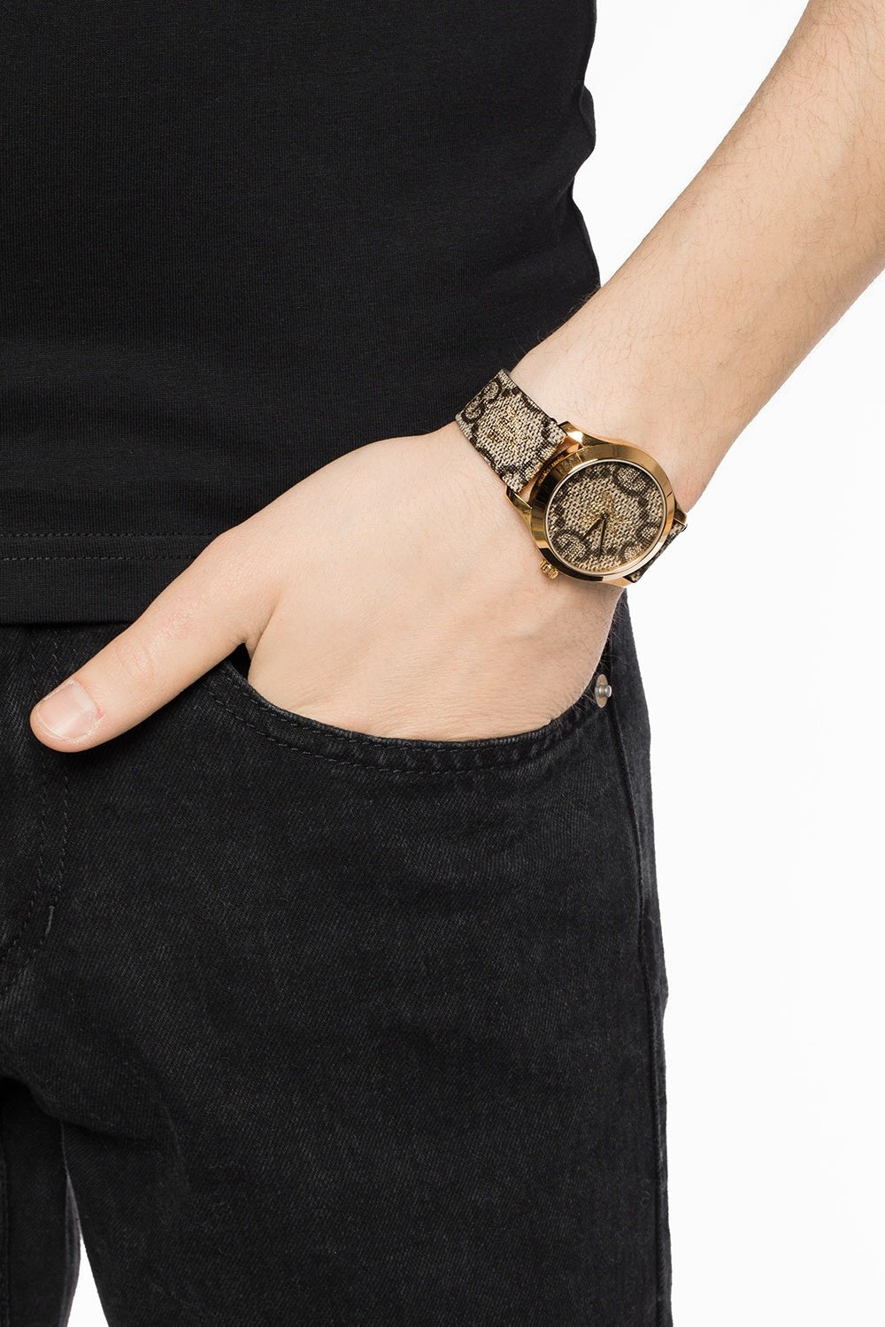  Shop Authentic Gucci G Timeless Brown Dial Brown Leather Strap Watch For Men - YA1264068 - Luxxuri