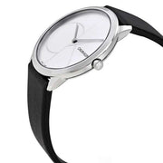  Shop Authentic Calvin Klein Minimal Silver Dial Black Leather Strap Watch for Men - K3M211CY - Luxxuri