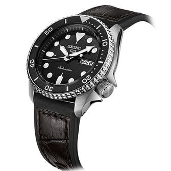  Shop Authentic Seiko 5 Sports SKX Automatic Black Dial Black Leather Strap Watch for Men - SRPD55K2 - Luxxuri