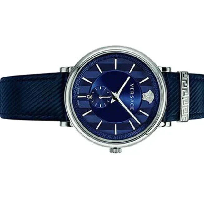  Shop Authentic Versace Menifesto Quartz Blue Dial Blue Leather Strap Watch For Men - VBQ01017 - Luxxuri