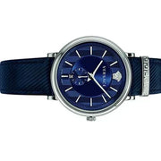  Shop Authentic Versace Menifesto Quartz Blue Dial Blue Leather Strap Watch For Men - VBQ01017 - Luxxuri