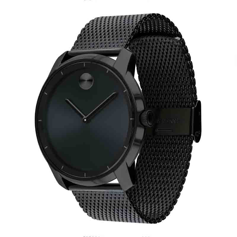  Shop Authentic Movado Bold Black Dial Black Mesh Bracelet Watch For Men - 3600261 - Luxxuri