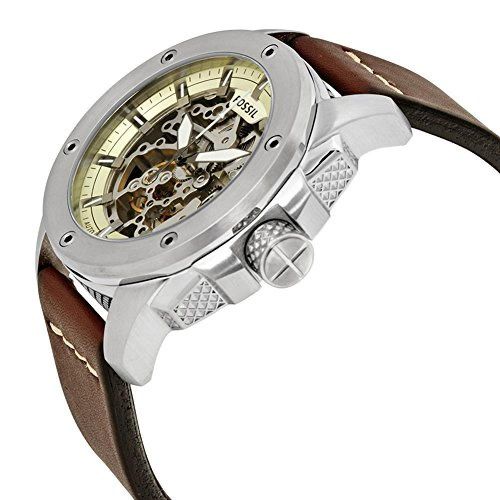  Shop Authentic Fossil Modern Machine Automatic Skeleton White Dial Brown Leather Strap Watch for Women - ME3083 - Luxxuri