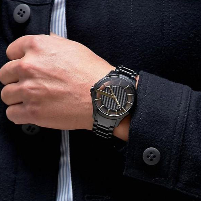  Shop Authentic Armani Exchange Hampton Chronograph Black Dial Black Steel Strap Watch For Men - AX2192 - Luxxuri