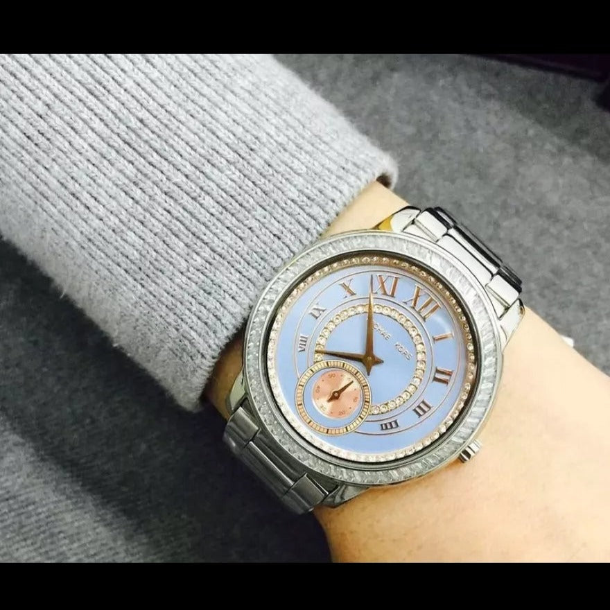  Shop Authentic Michael Kors Madelyn Quartz Blue Dial Silver Steel Strap Watch For Women - MK6286 - Luxxuri