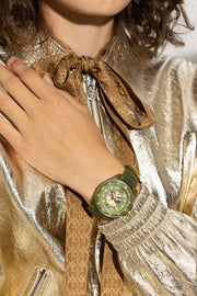  Shop Authentic Gucci Dive Automatic Green Dial Green Rubber Strap Unisex Watch - YA136345 - Luxxuri