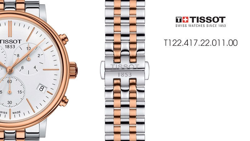  Shop Authentic Tissot Carson Premium Chronograph White Dial Two Tone Steel Strap Watch For Men - T122.417.22.011.00 - Luxxuri