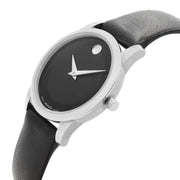  Shop Authentic Movado Museum Classic Black Dial Black Leather Strap Watch For Women - 0606503 - Luxxuri