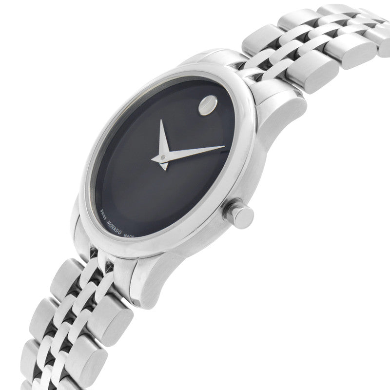  Shop Authentic Movado Museum Classic Black Dial Silver Steel Strap Watch For Women - 0606505 - Luxxuri