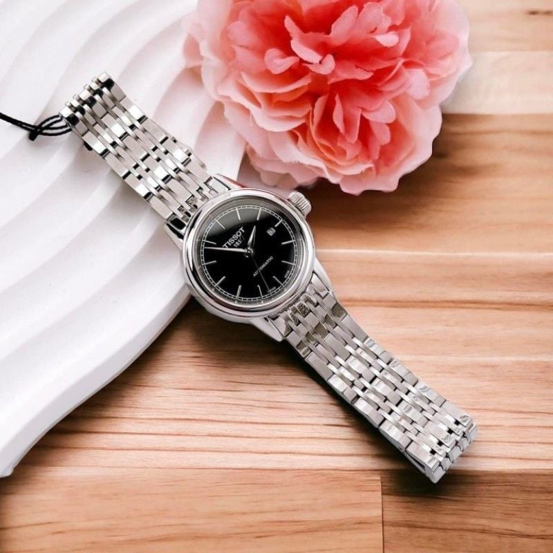  Shop Authentic Tissot Carson Automatic Black Dial Silver Steel Strap Watch For Women - T085.207.11.051.00 - Luxxuri