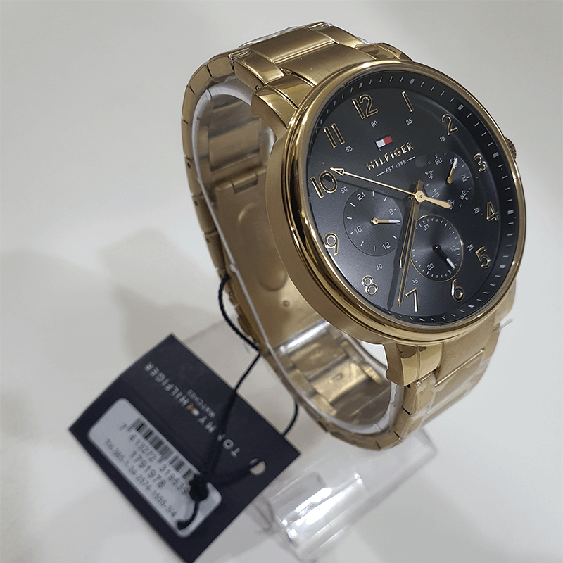  Shop Authentic Tommy Hilfiger Daniel Chronograph Black Dial Gold Steel Strap Watch For Men - 1791978 - Luxxuri