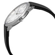  Shop Authentic Calvin Klein Minimalist White Dial Black Leather Strap Watch for Men - K3M211C6 - Luxxuri