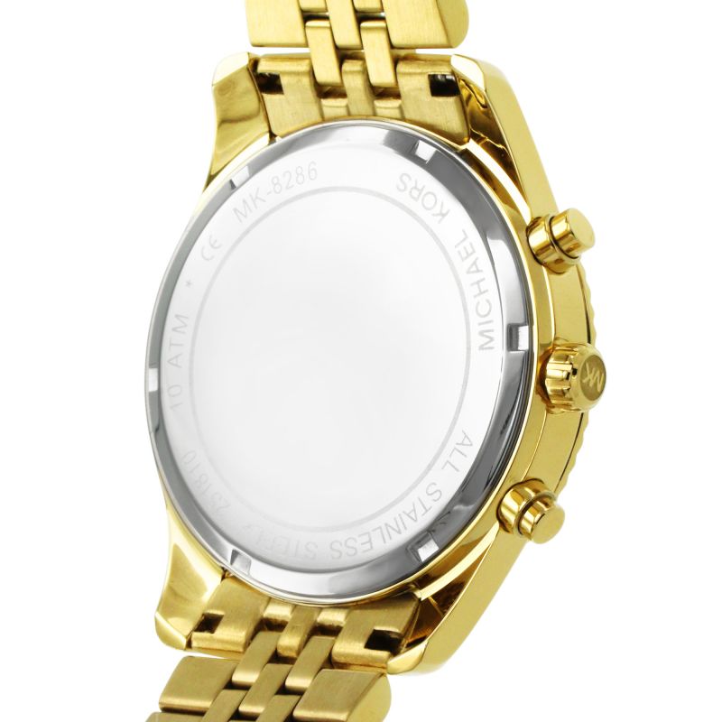  Shop Authentic Michael Kors Lexington Chronograph Black Dial Gold Steel Strap Watch for Men - MK8286 - Luxxuri