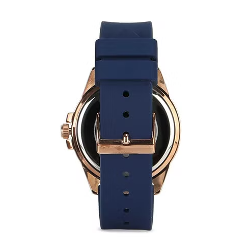  Shop Authentic Guess Frontier DIamonds Gold Dial Blue Rubber Strap Watch For Women - W1160L3 - Luxxuri