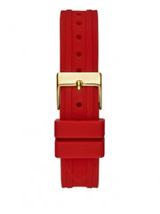  Shop Authentic Guess Cosmo Diamonds Gold Dial Red Rubber Strap Watch for Women - GW0034L6 - Luxxuri