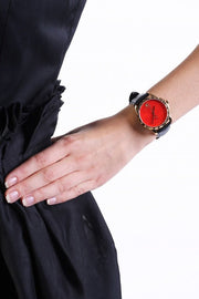  Shop Authentic Gucci G Timeless Coral Red Dial Black Leather Strap Watch For Men - YA126464 - Luxxuri