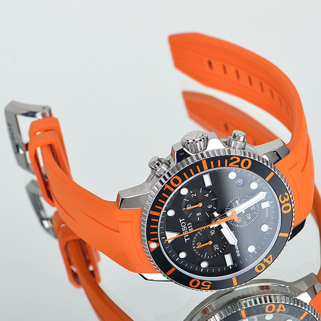  Shop Authentic Tissot Seastar 1000 Chronograph Black Dial Orange Rubber Strap Watch For Men - T120.417.17.051.01 - Luxxuri