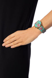  Shop Authentic Gucci G Timeless Floral Turquoise Dial Turquoise Leather Strap Watch For Women - YA1264085 - Luxxuri
