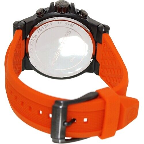  Shop Authentic Michael Kors Dylan Chronograph Grey Dial Orange Rubber Strap Watch for Men - MK8296 - Luxxuri