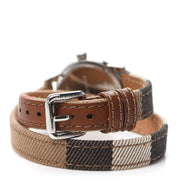  Shop Authentic Burberry Utilitarian White Dial Multicolor Leather Strap Watch for Women - BU7849 - Luxxuri