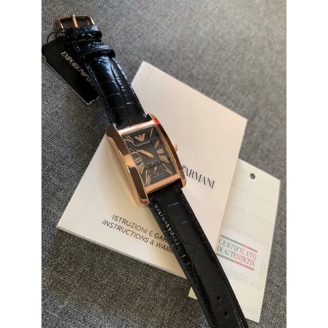  Shop Authentic Emporio Armani Classic Black Dial Black Leather Strap Watch For Women - AR0169 - Luxxuri