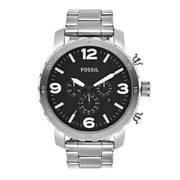  Shop Authentic Fossil Nate Chronograph Black Dial Silver Steel Strap Watch for Men - JR1353 - Luxxuri