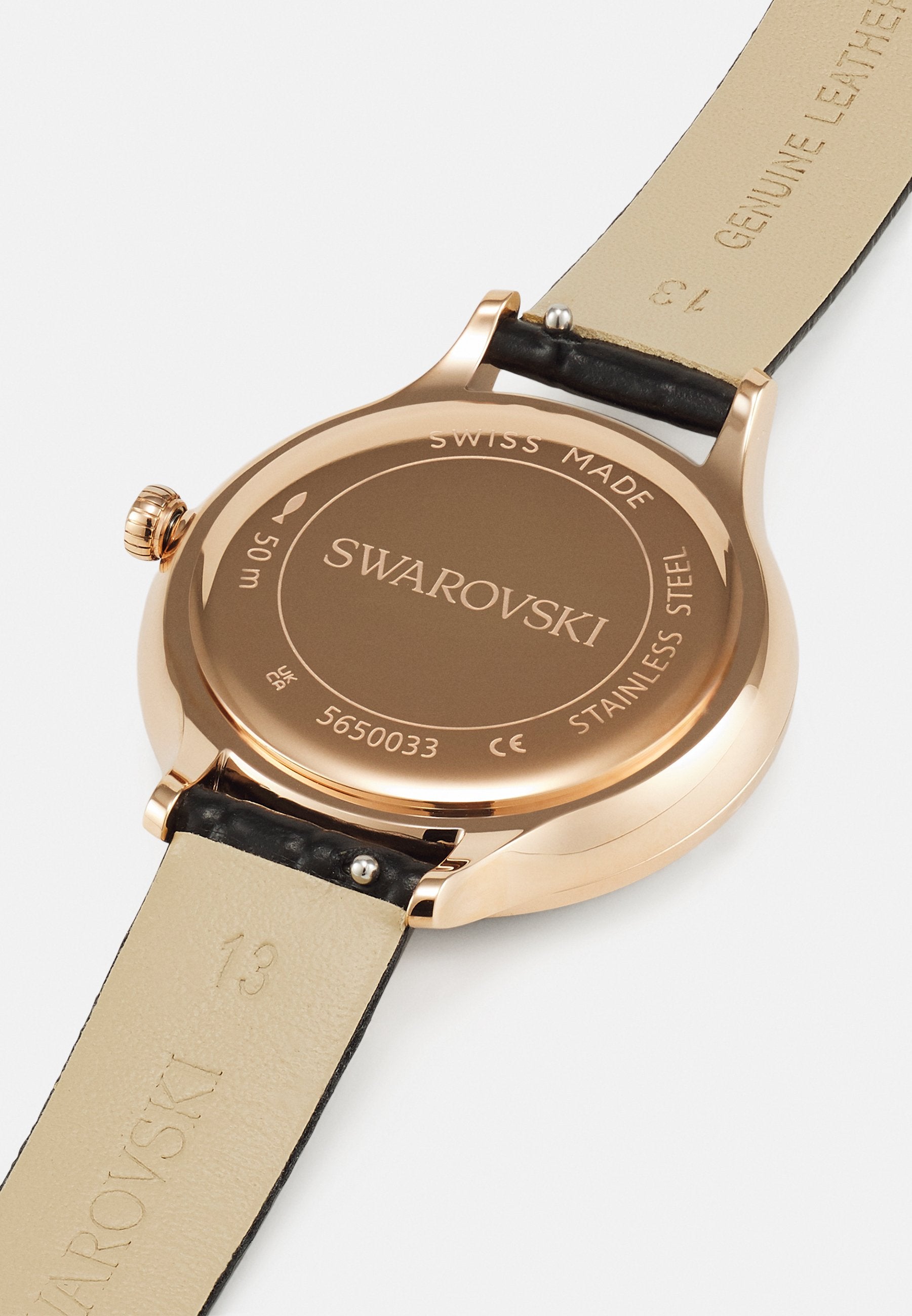  Shop Authentic Swarovski Octea Nova Black Dial Black Leather Strap Watch for Women - 5650033 - Luxxuri
