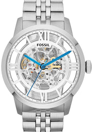  Shop Authentic Fossil Townsman Automatic Skeleton Silver Dial Silver Steel Strap Watch for Men - ME3044 - Luxxuri