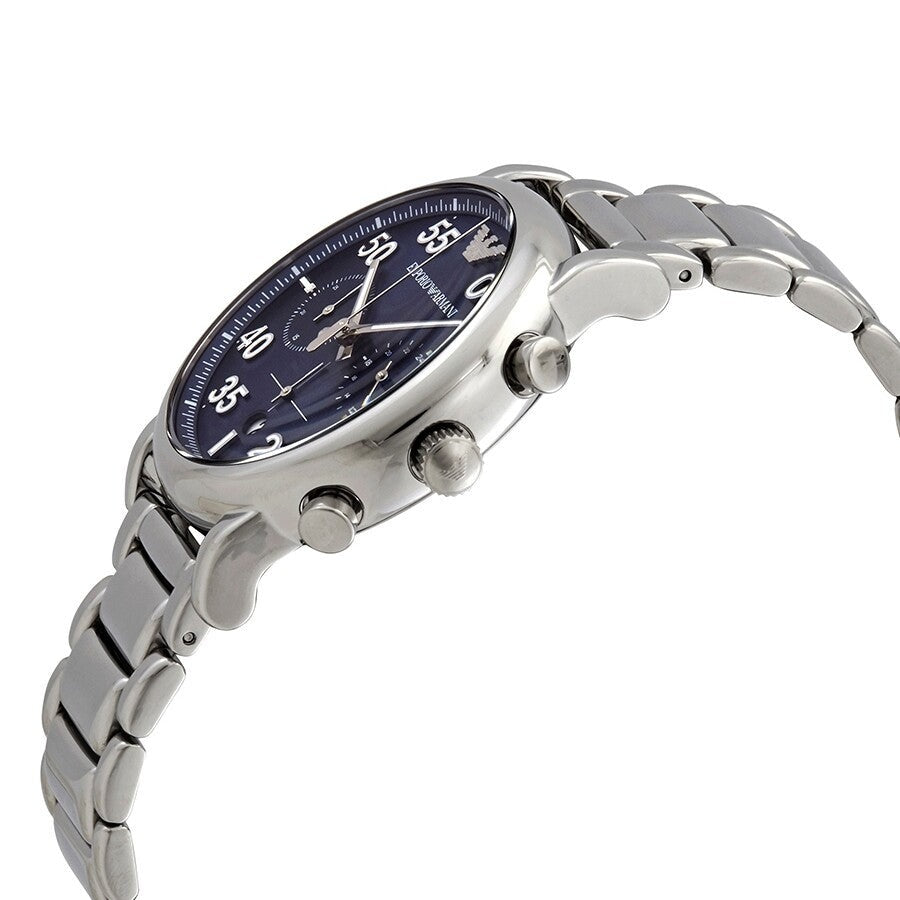  Shop Authentic Emporio Armani Luigi Chronograph Blue Dial Silver Steel Strap Watch For Men - AR11132 - Luxxuri