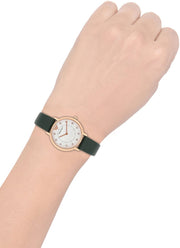  Shop Authentic Emporio Armani Mother of Pearl Dial Green Leather Strap Watch For Women - AR11150 - Luxxuri