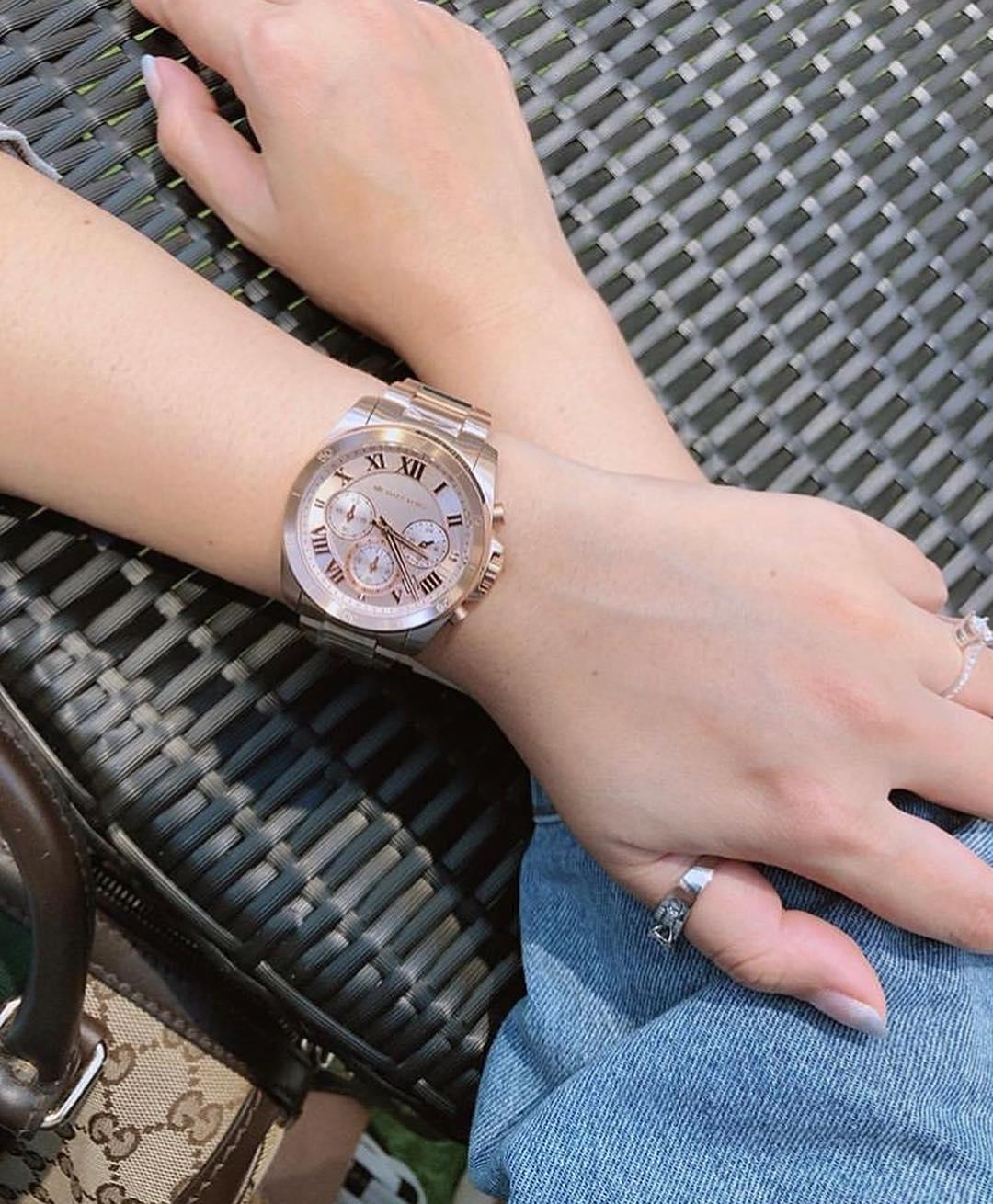  Shop Authentic Michael Kors Brecken Chronograph Quartz Rose Gold Dial Rose Gold Steel Strap Watch For Women - MK6367 - Luxxuri