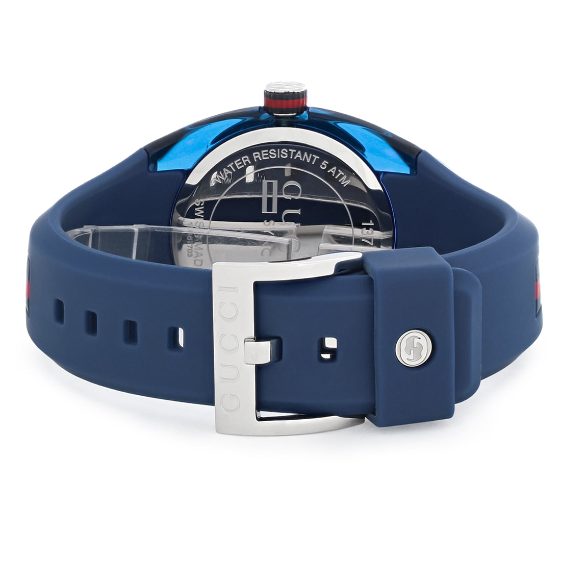  Shop Authentic Gucci Sync Quartz Blue Dial Blue Rubber Strap Watch For Men - YA137304 - Luxxuri